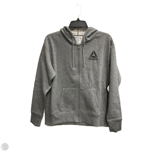 Athletic Jacket By Reebok In Grey, Size: M