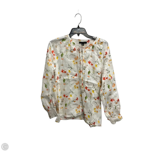 Top Long Sleeve By Saks Fifth Avenue In Floral Print, Size: Xs