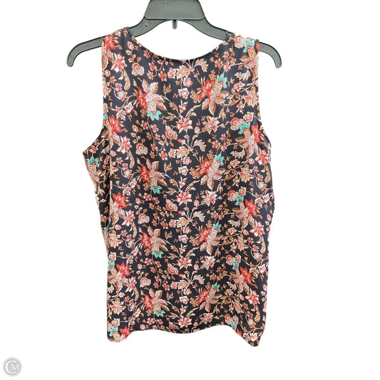 Top Sleeveless By Loft In Floral Print, Size: M