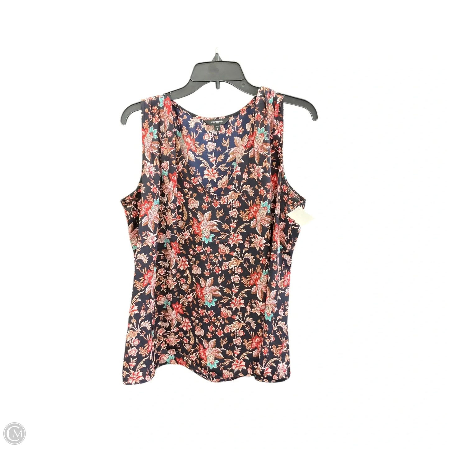Top Sleeveless By Loft In Floral Print, Size: M