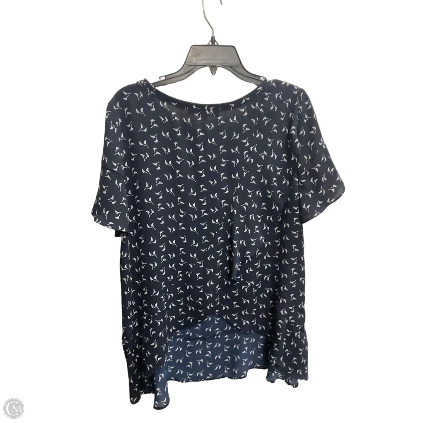 Top Short Sleeve By Loft In Navy, Size: M
