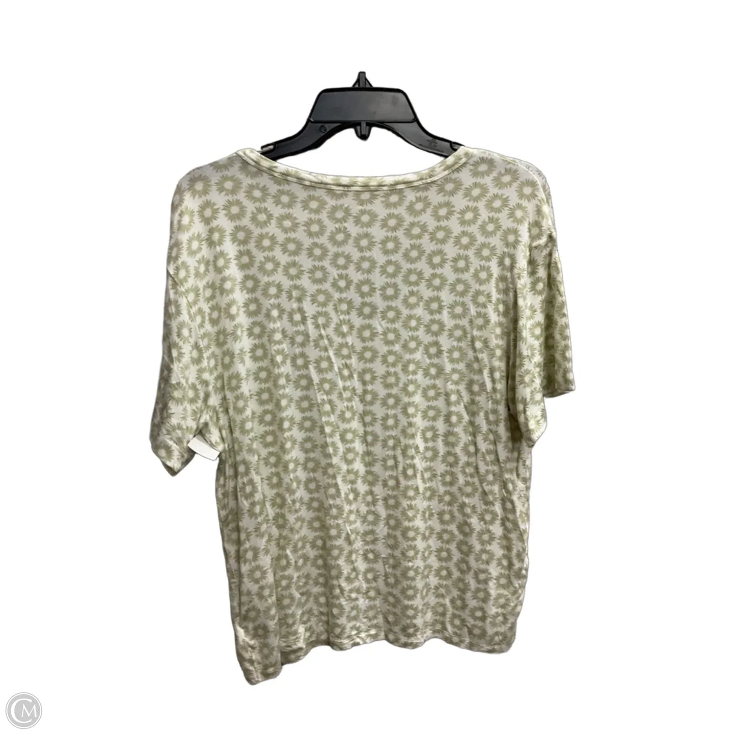 Top Short Sleeve By American Eagle In Green & White, Size: M