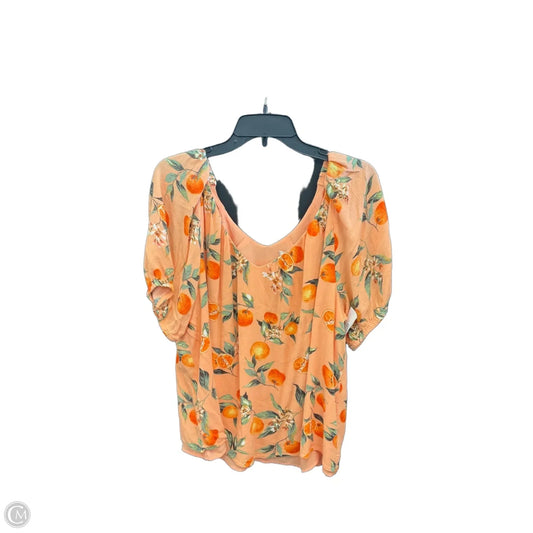 Top Short Sleeve By Loft In Orange, Size: Xl