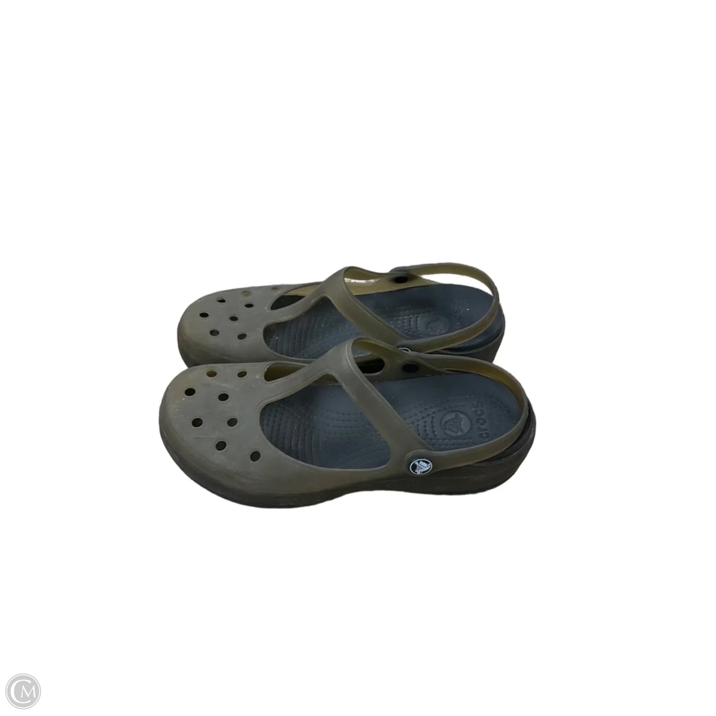 Shoes Flats By Crocs In Green, Size: 9