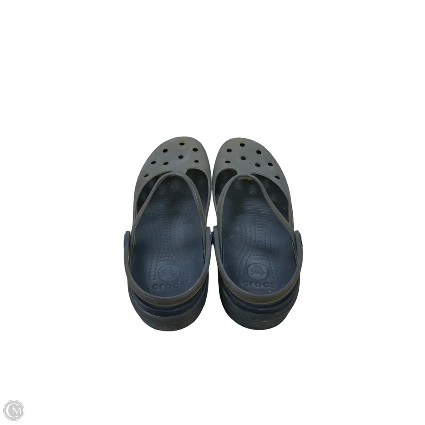 Shoes Flats By Crocs In Green, Size: 9