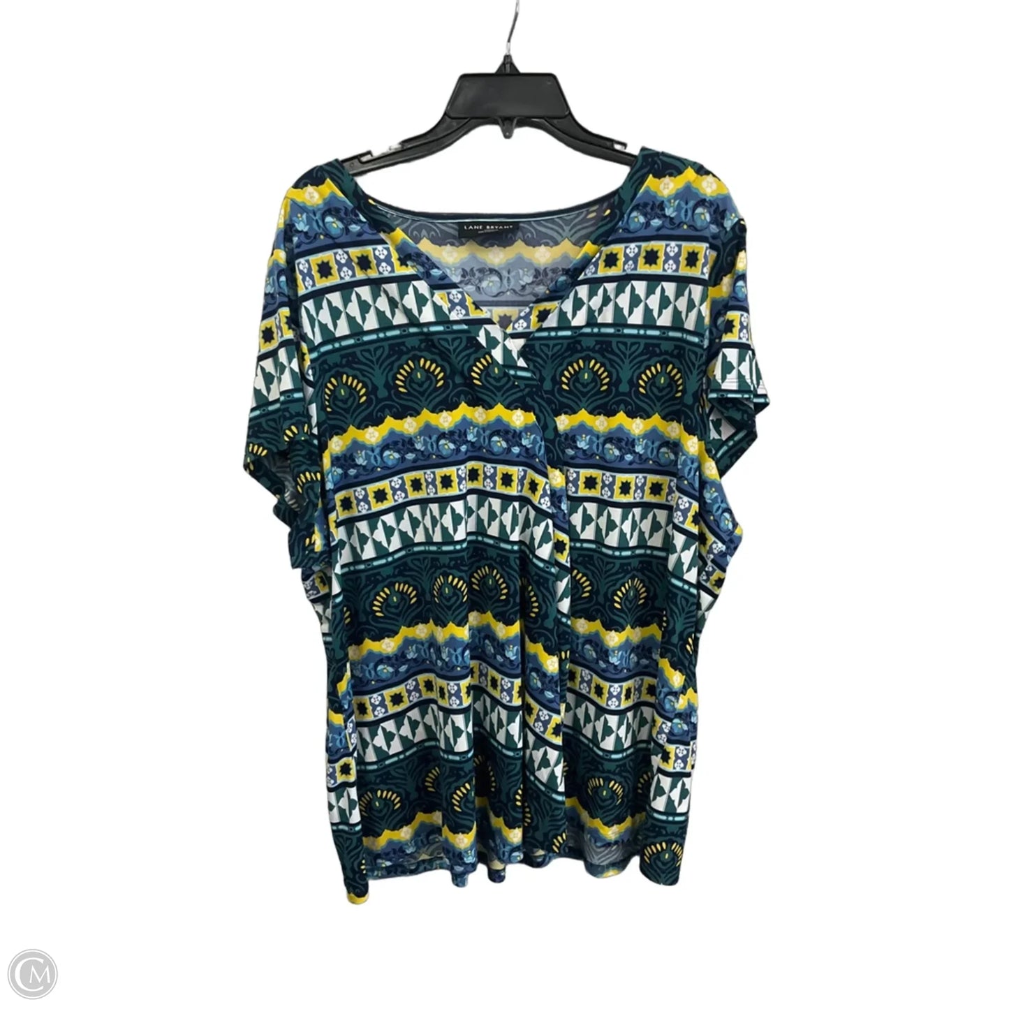 Top Short Sleeve By Lane Bryant In Geometric Pattern, Size: 24