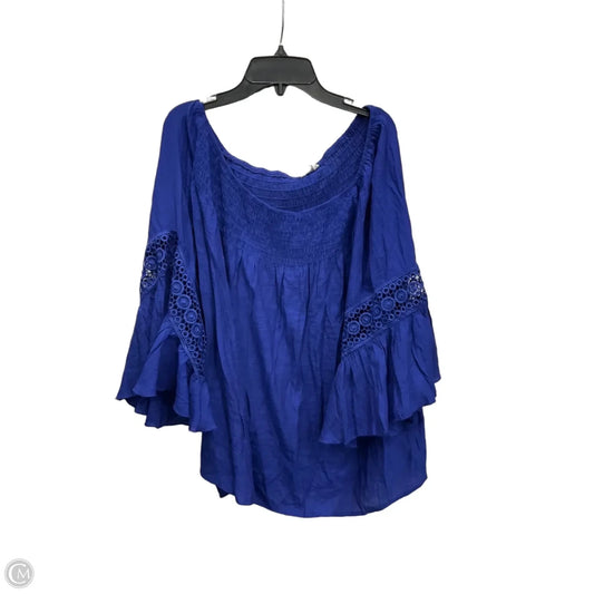 Top 3/4 Sleeve By Cato In Blue, Size: Xl
