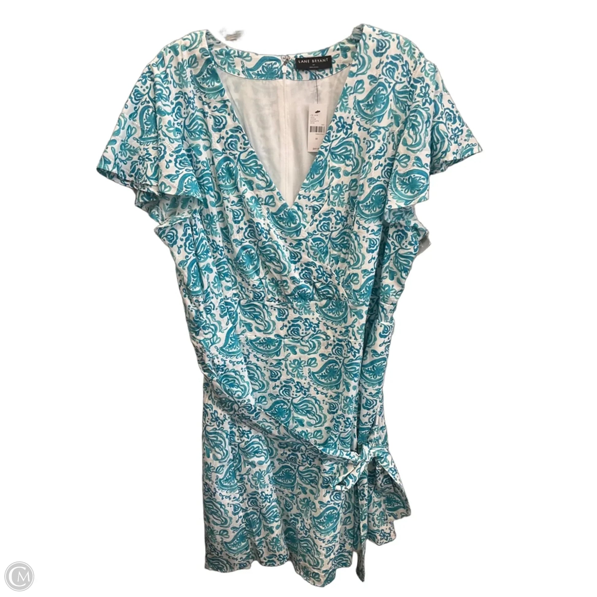 Dress Casual Midi By Lane Bryant In Blue & White, Size: 2x Dress Casual Midi By Lane Bryant In Blue & White, Size: 2x