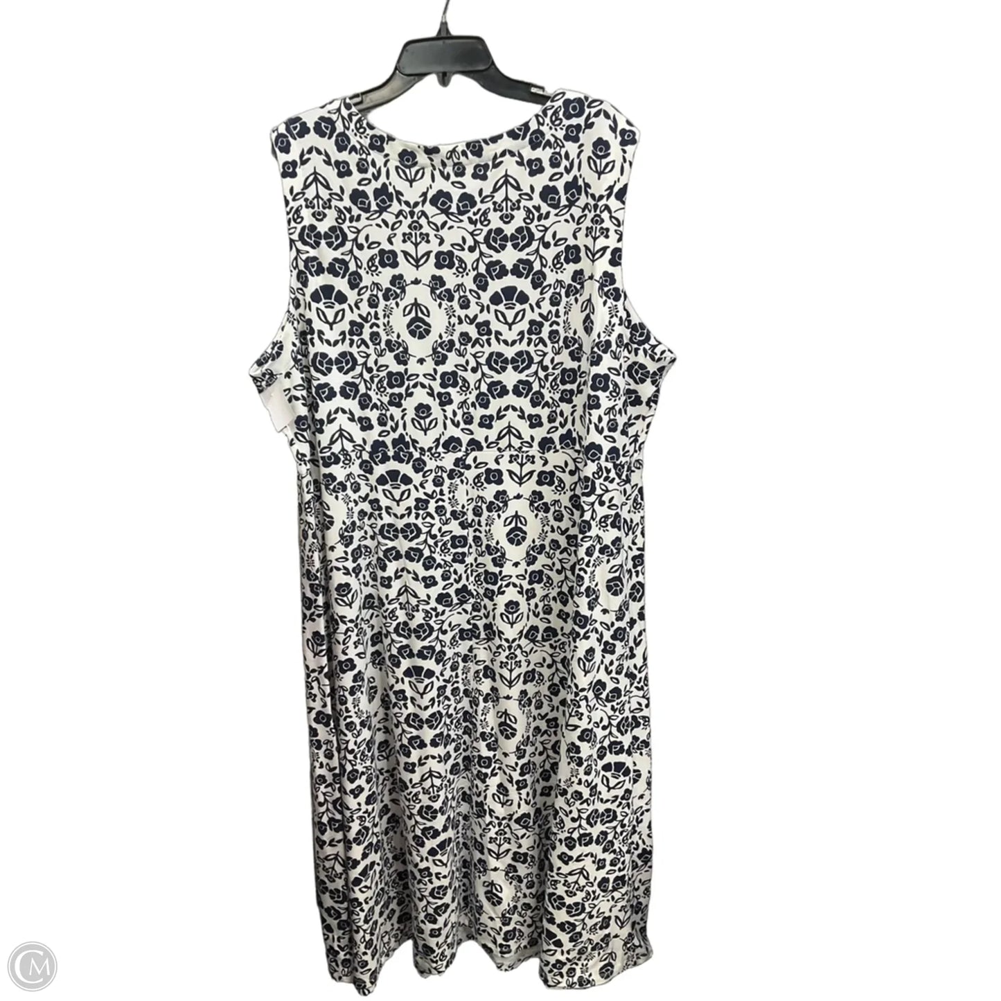 Dress Casual Maxi By Croft And Barrow In Blue & White, Size: 3x