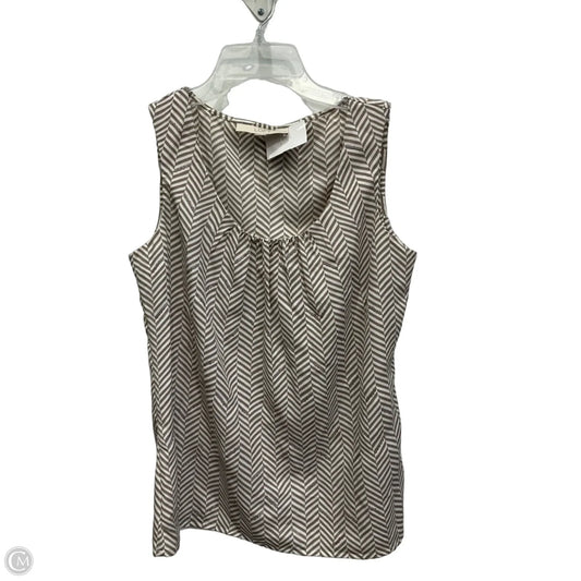 Top Sleeveless By Loft In Tan & White, Size: Sp
