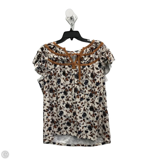 Top Short Sleeve By Clothes Mentor In Floral Print, Size: Xl