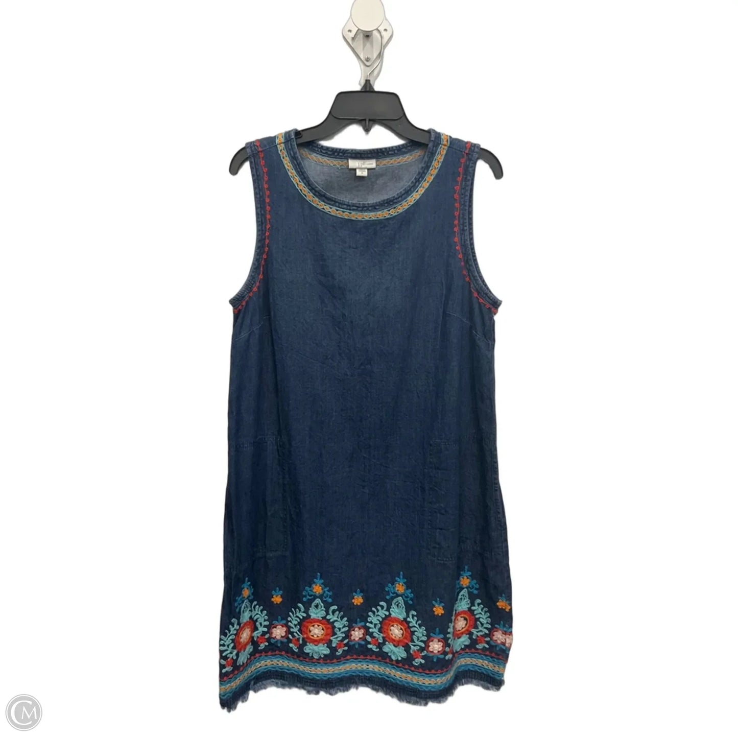 Dress Casual Midi By J. Jill In Blue Denim, Size: M