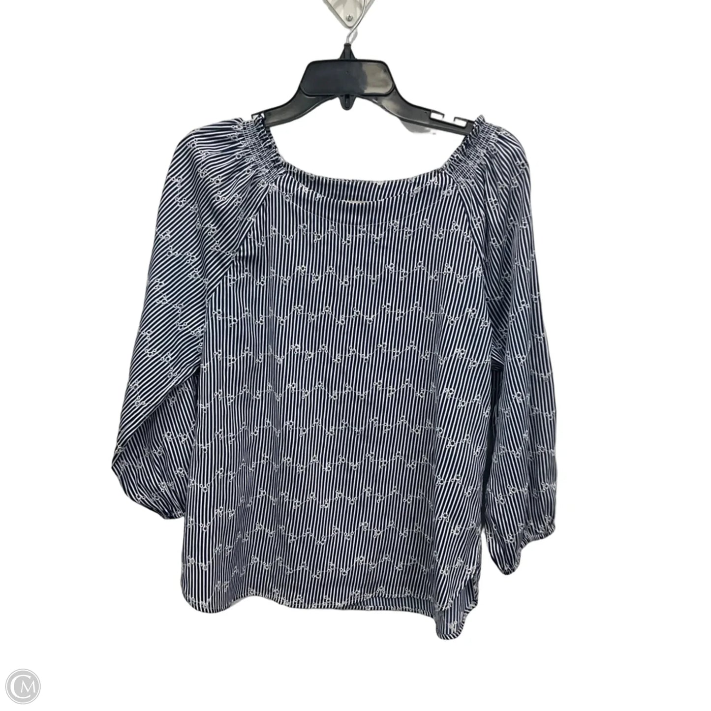 Top 3/4 Sleeve By Loft In Striped Pattern, Size: M