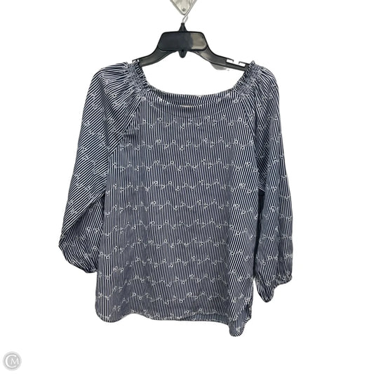 Top 3/4 Sleeve By Loft In Striped Pattern, Size: M