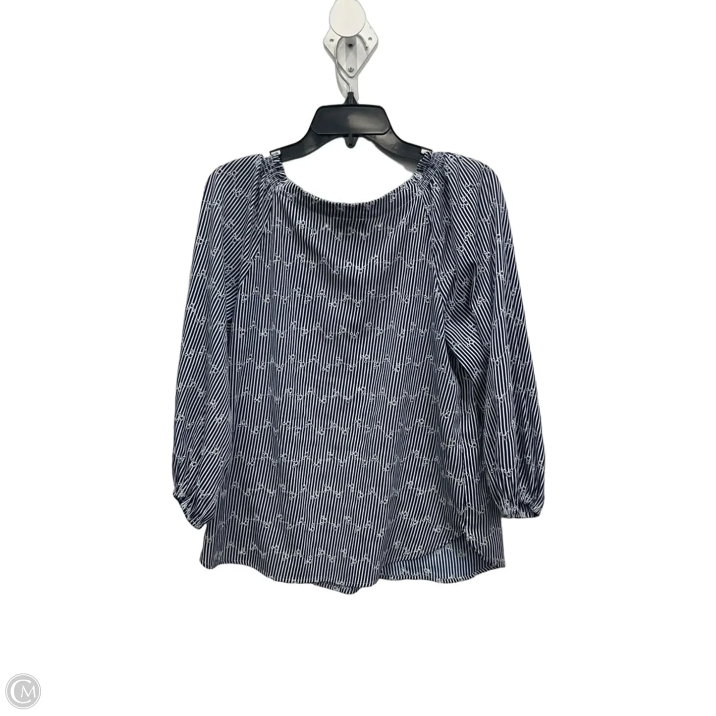 Top 3/4 Sleeve By Loft In Striped Pattern, Size: M