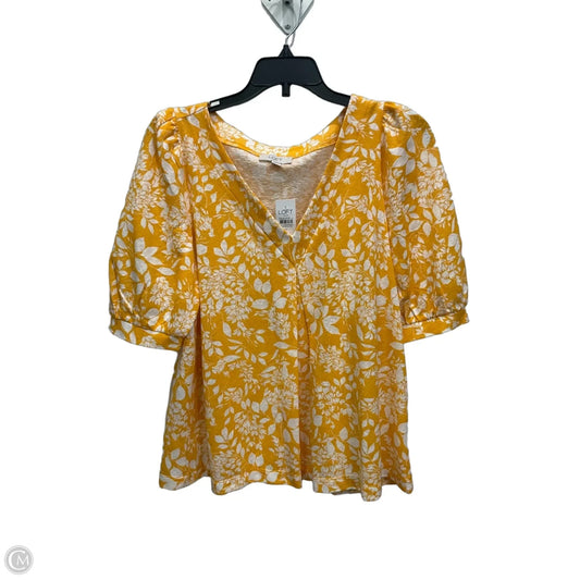 Top Short Sleeve By Loft In Yellow, Size: M