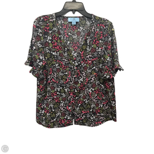 Top Short Sleeve By Cece In Floral Print, Size: L