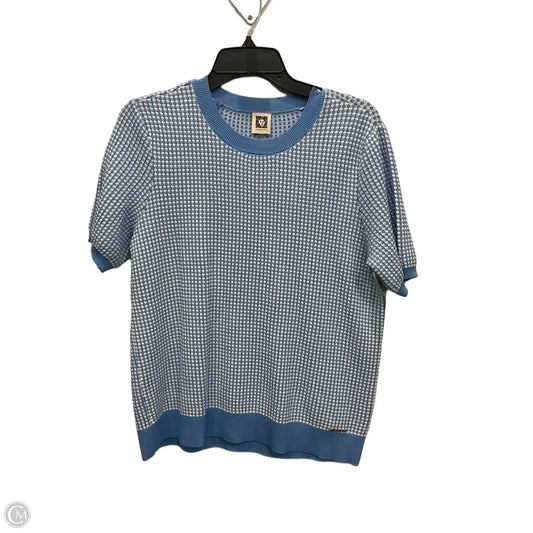 Top Short Sleeve By Anne Klein In Blue, Size: L