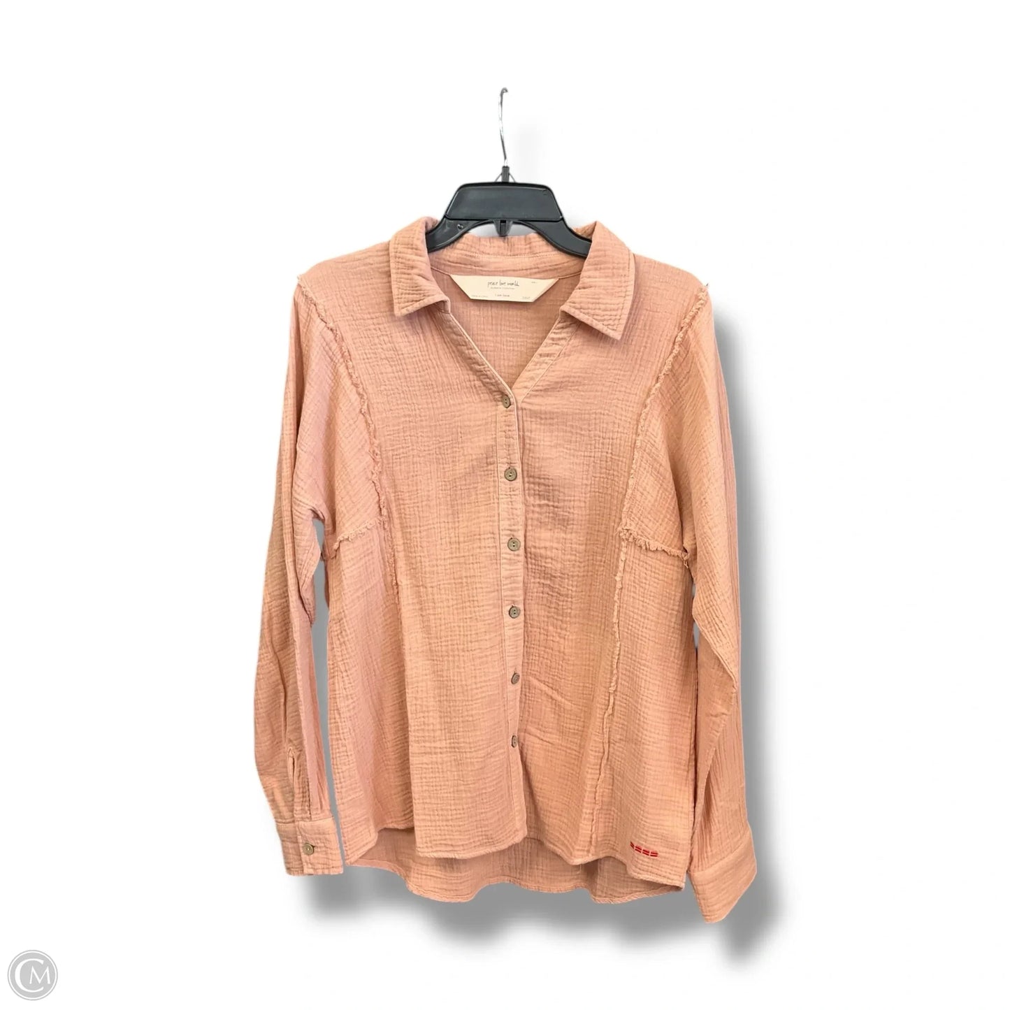 Blouse Long Sleeve By Peace Love World In Peach, Size: S