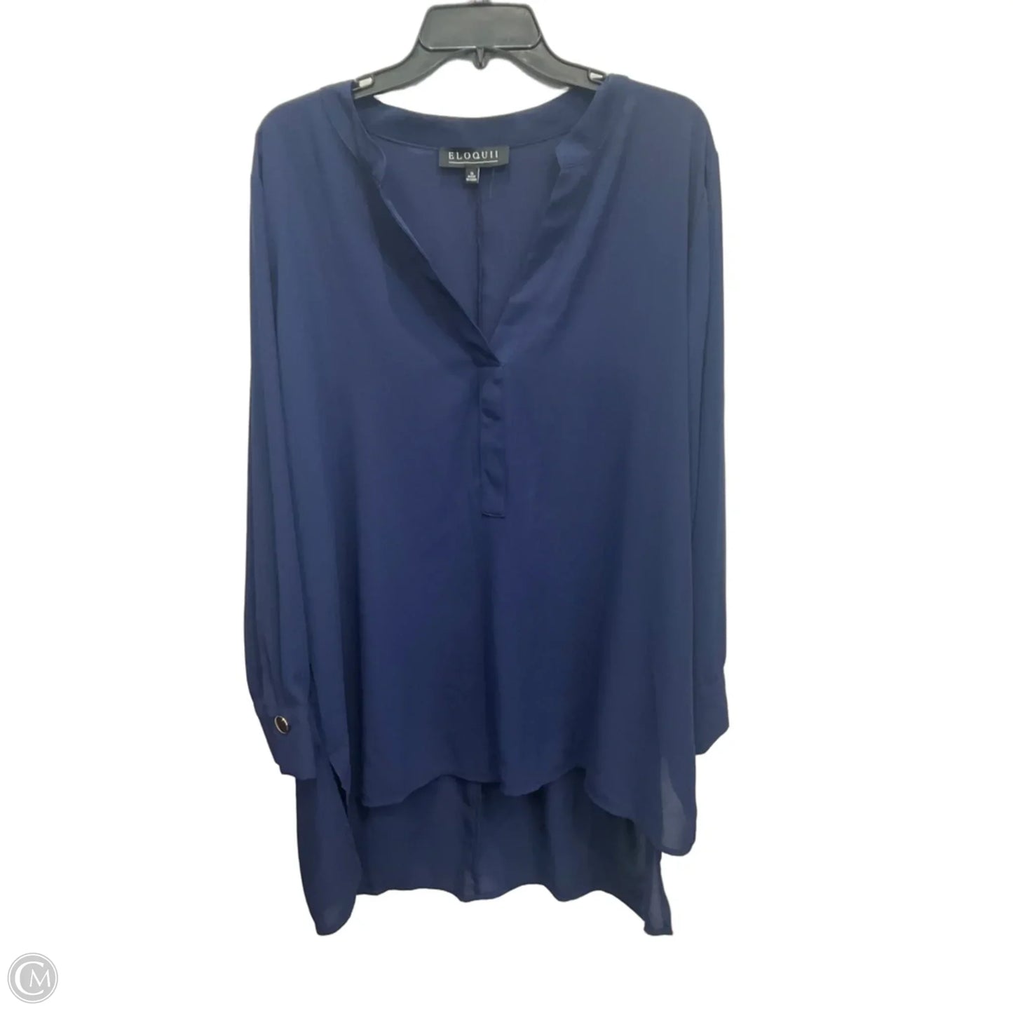 Top Long Sleeve By Eloquii In Navy, Size: Xl