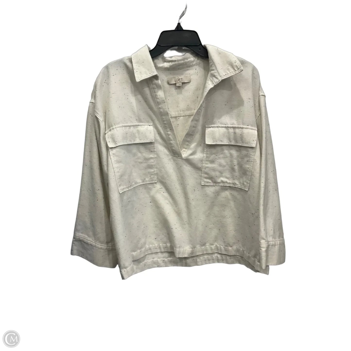 Top 3/4 Sleeve By Loft In White, Size: L