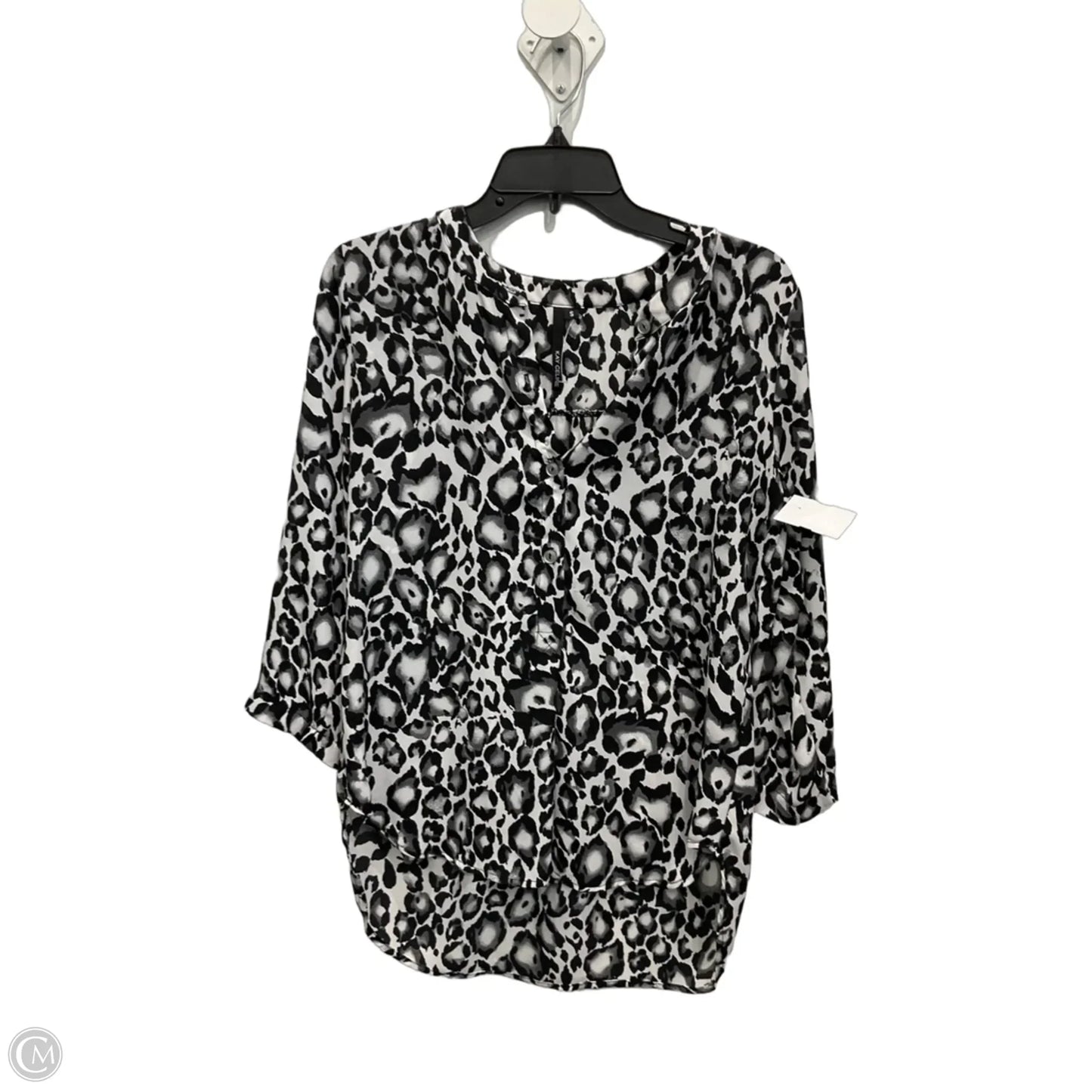 Top 3/4 Sleeve By Clothes Mentor In Black & White, Size: S
