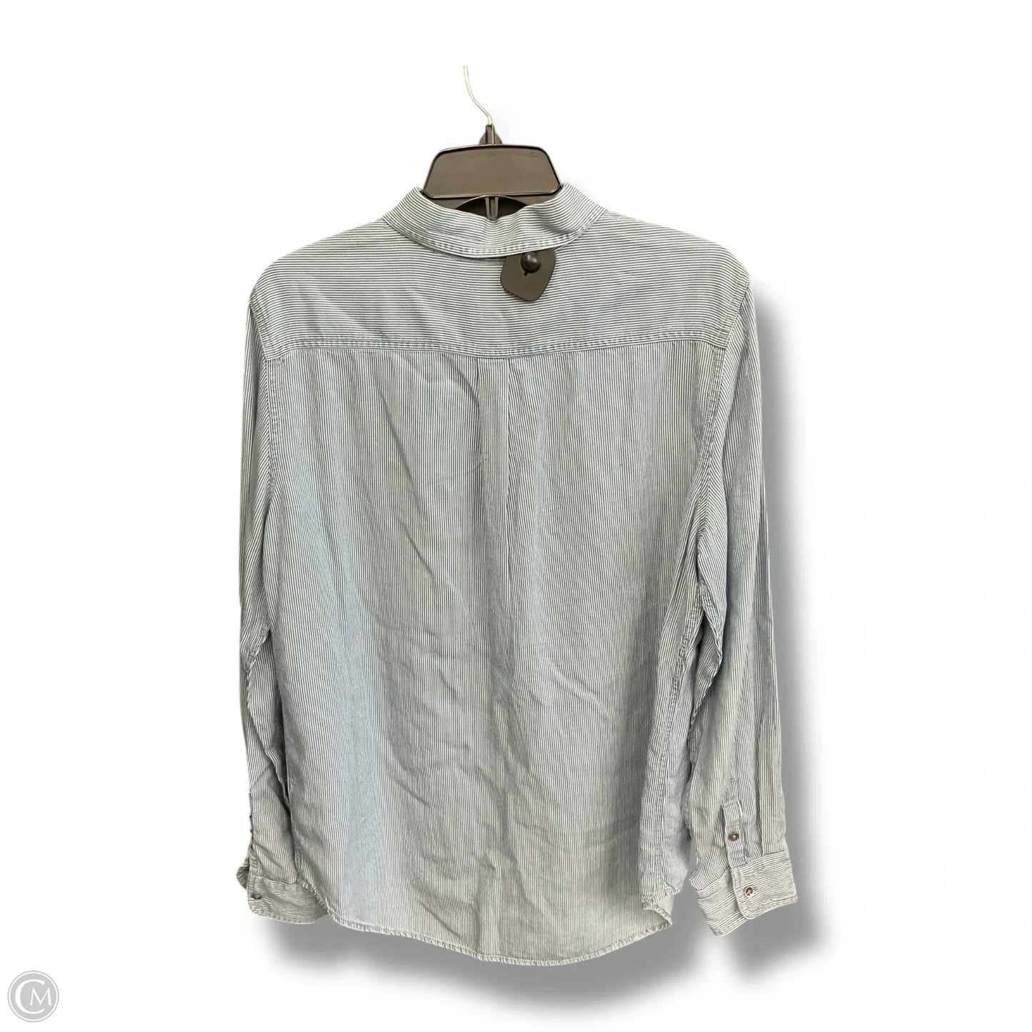 Blouse Long Sleeve By Chaps In Striped Pattern, Size: L