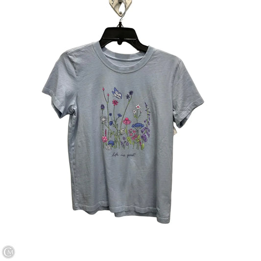 Top Short Sleeve By Life Is Good In Blue, Size: M