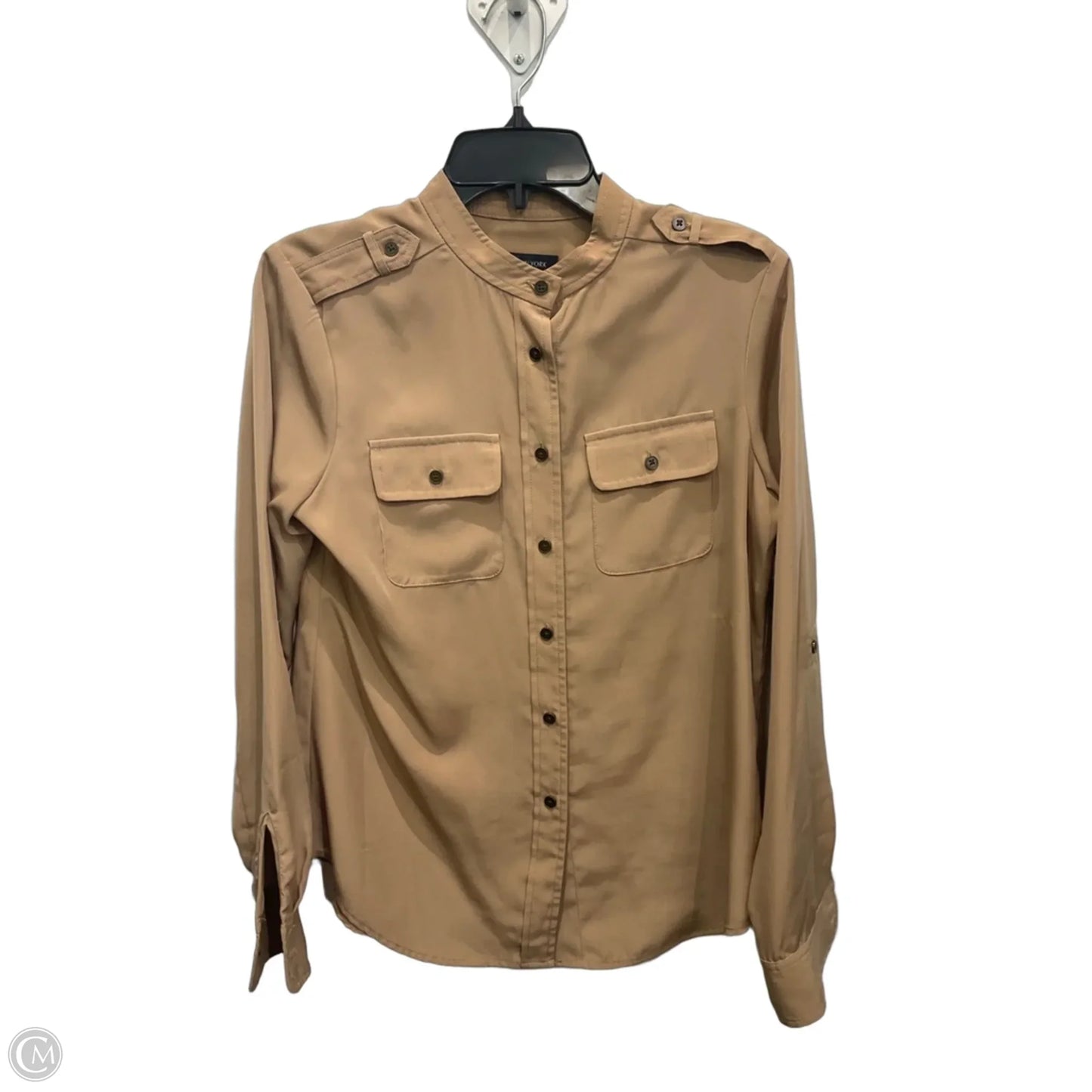 Blouse Long Sleeve By Jones New York In Tan, Size: S