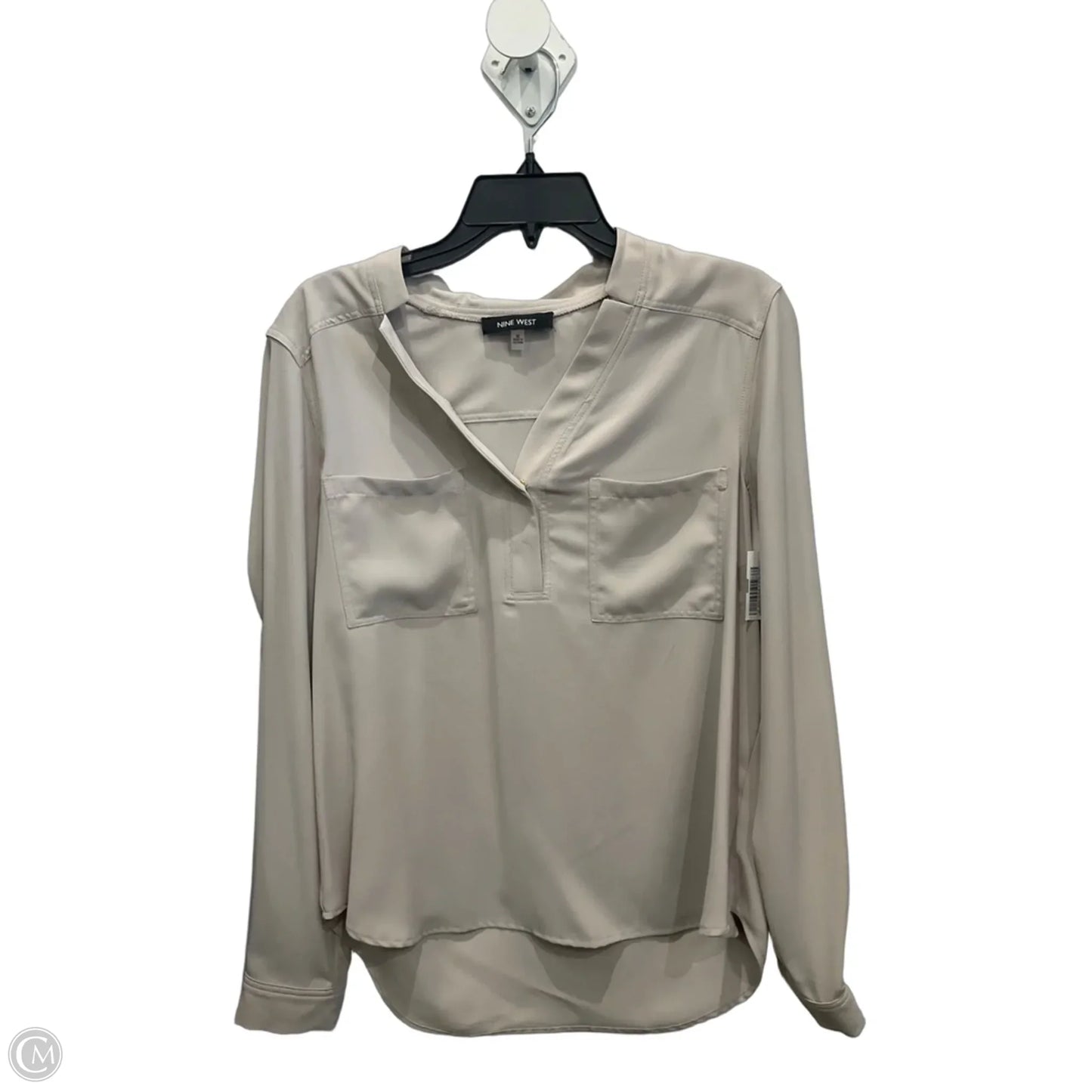 Blouse Long Sleeve By Nine West In Beige, Size: M