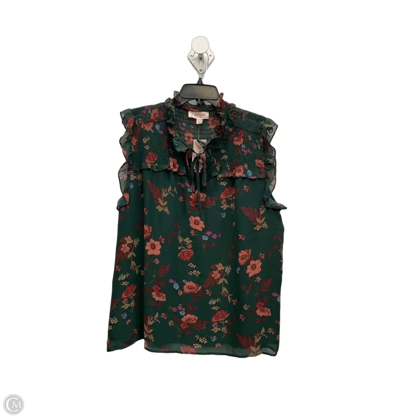 Top Sleeveless By Philosophy In Green, Size: 1x