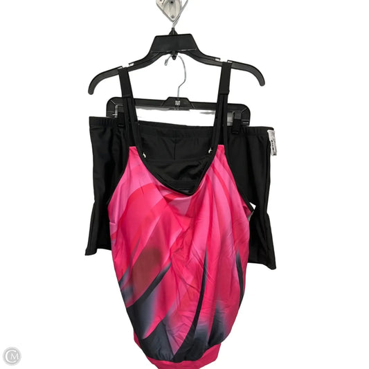 Swimsuit 2pc By Clothes Mentor In Black & Pink, Size: 3x