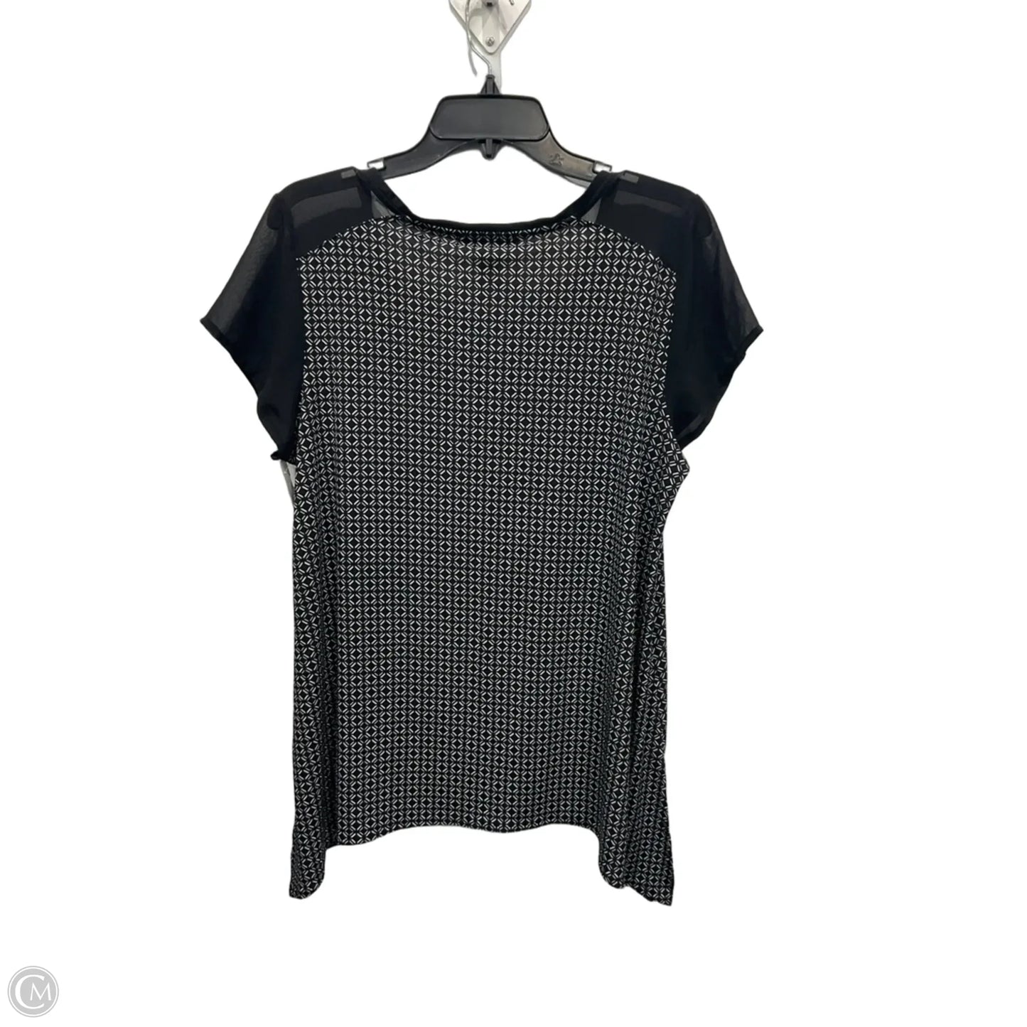 Top Short Sleeve By White House Black Market In Black & White, Size: L