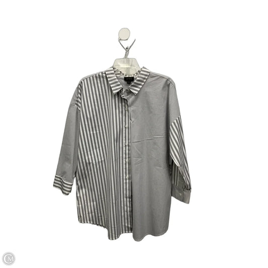 Blouse Long Sleeve By J. Jill In Striped Pattern, Size: L