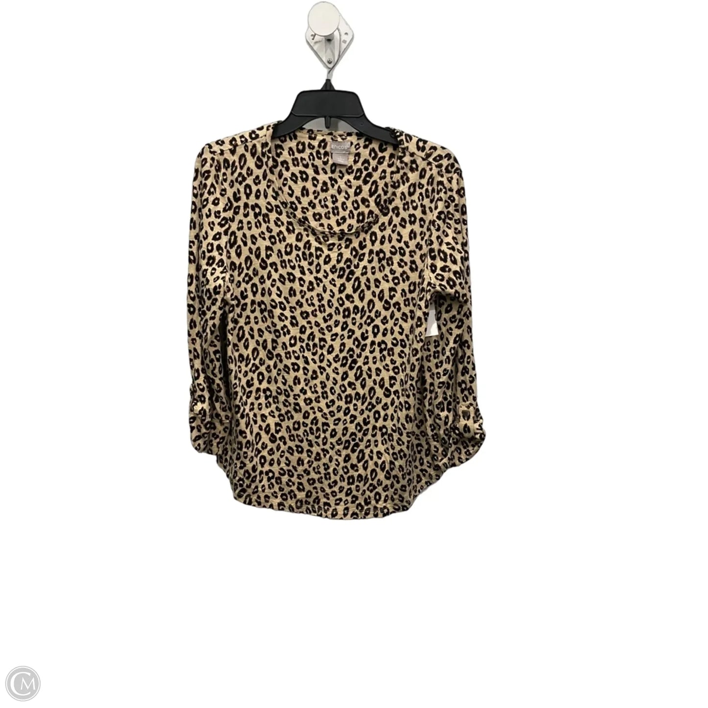Top 3/4 Sleeve By Chicos In Animal Print, Size: M