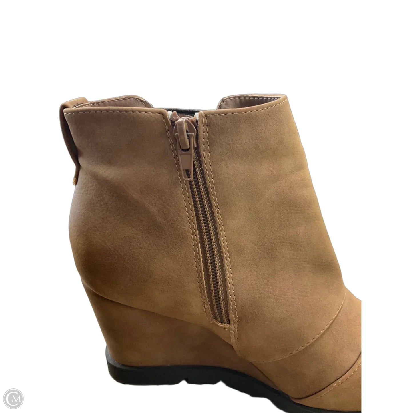 Boots Ankle Heels By Clothes Mentor In Brown, Size: 6.5