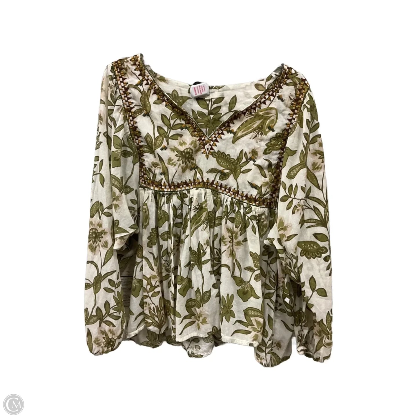 Top Long Sleeve By World Market In Floral Print, Size: Xl
