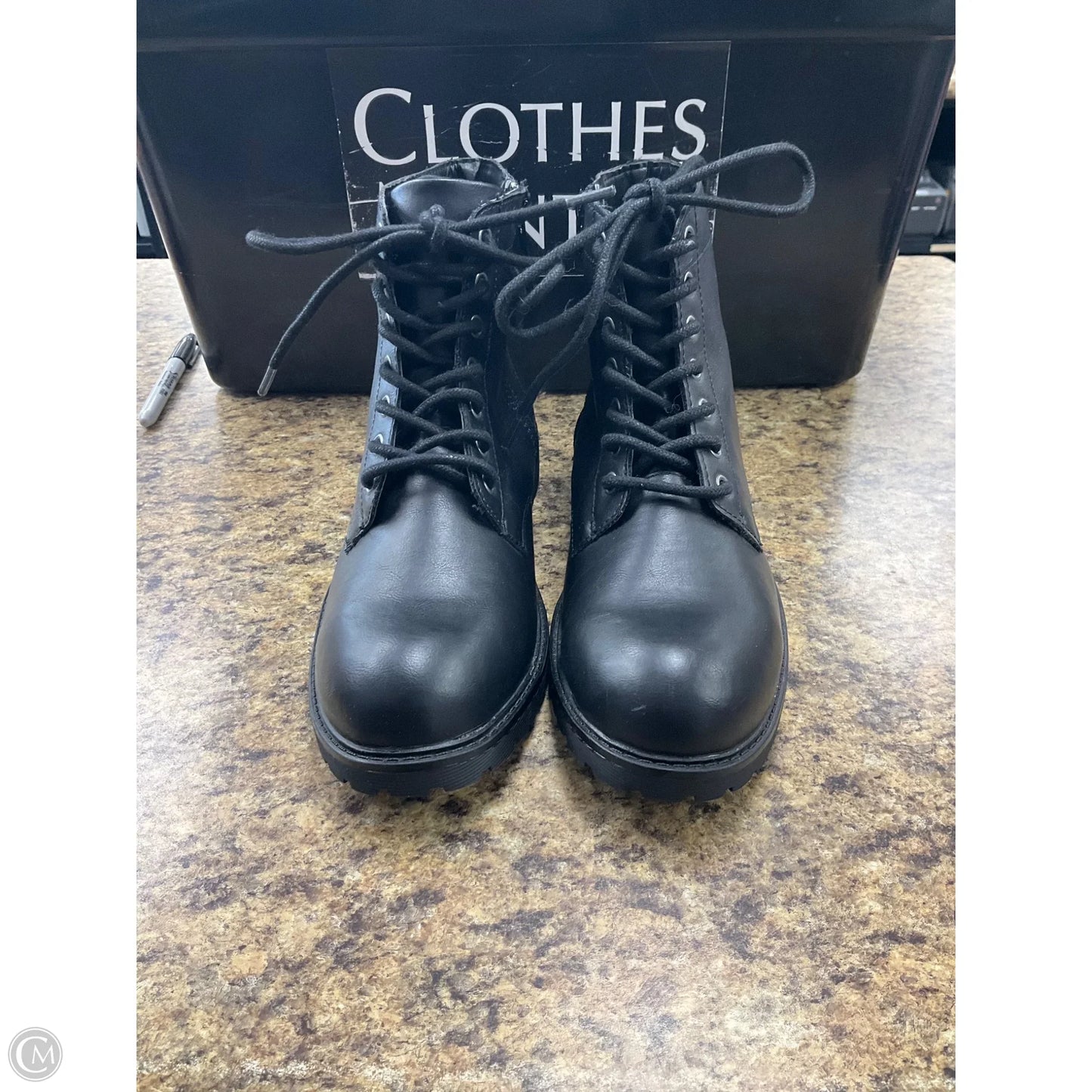 Boots Combat By Club Room In Black, Size: 8.5