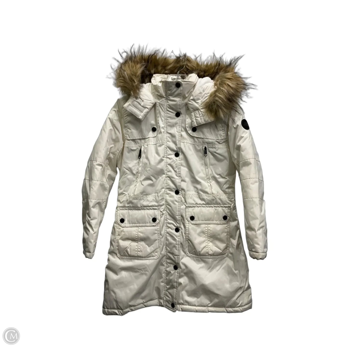 Jacket Puffer & Quilted By Steve Madden In Cream, Size: 10