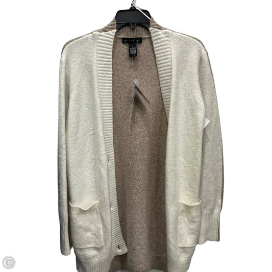 Cardigan By Joan Vass In Cream & Tan, Size: S
