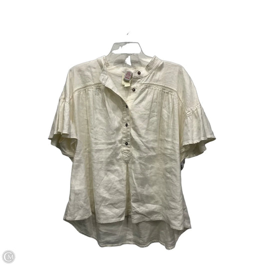 Top Short Sleeve By Maeve In Cream, Size: L