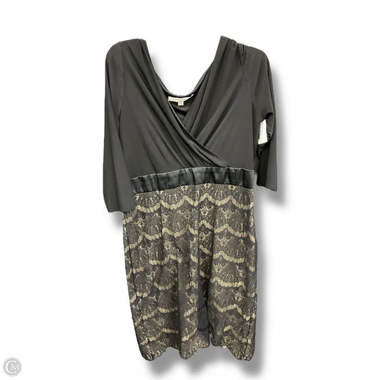 Dress Casual Midi By Evan-picone In Black & Tan, Size: Xl