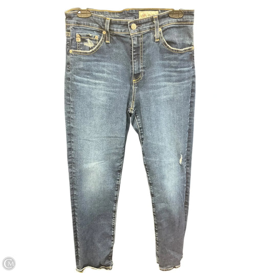 Jeans Straight By Ag Jeans In Blue Denim, Size: 8