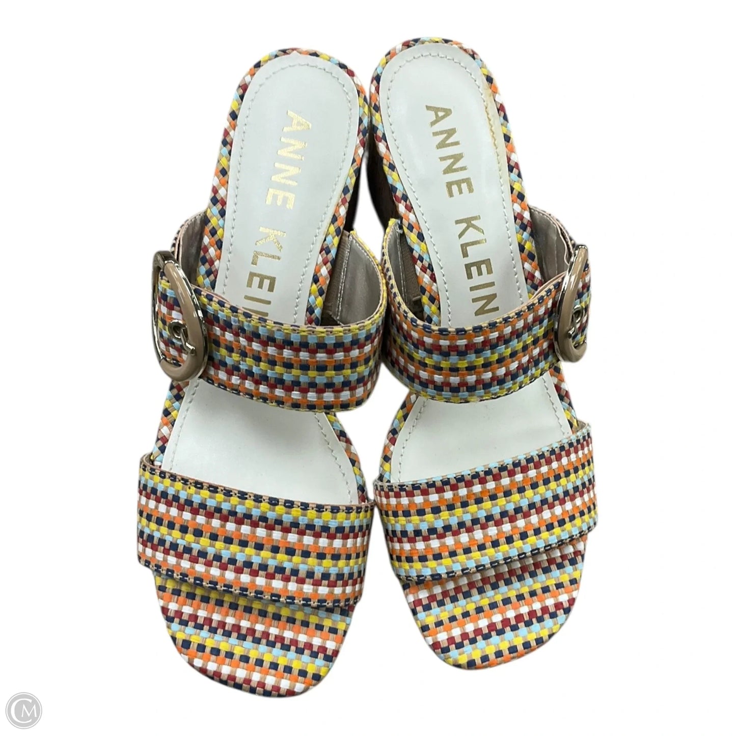 Sandals Heels Block By Anne Klein In Multi-colored, Size: 6.5