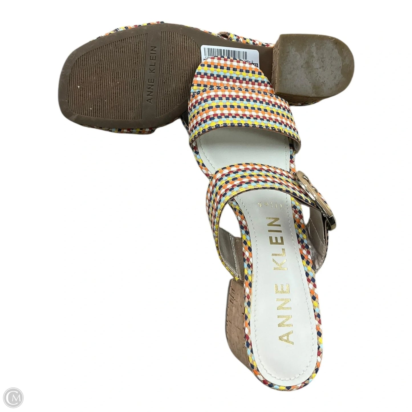 Sandals Heels Block By Anne Klein In Multi-colored, Size: 6.5