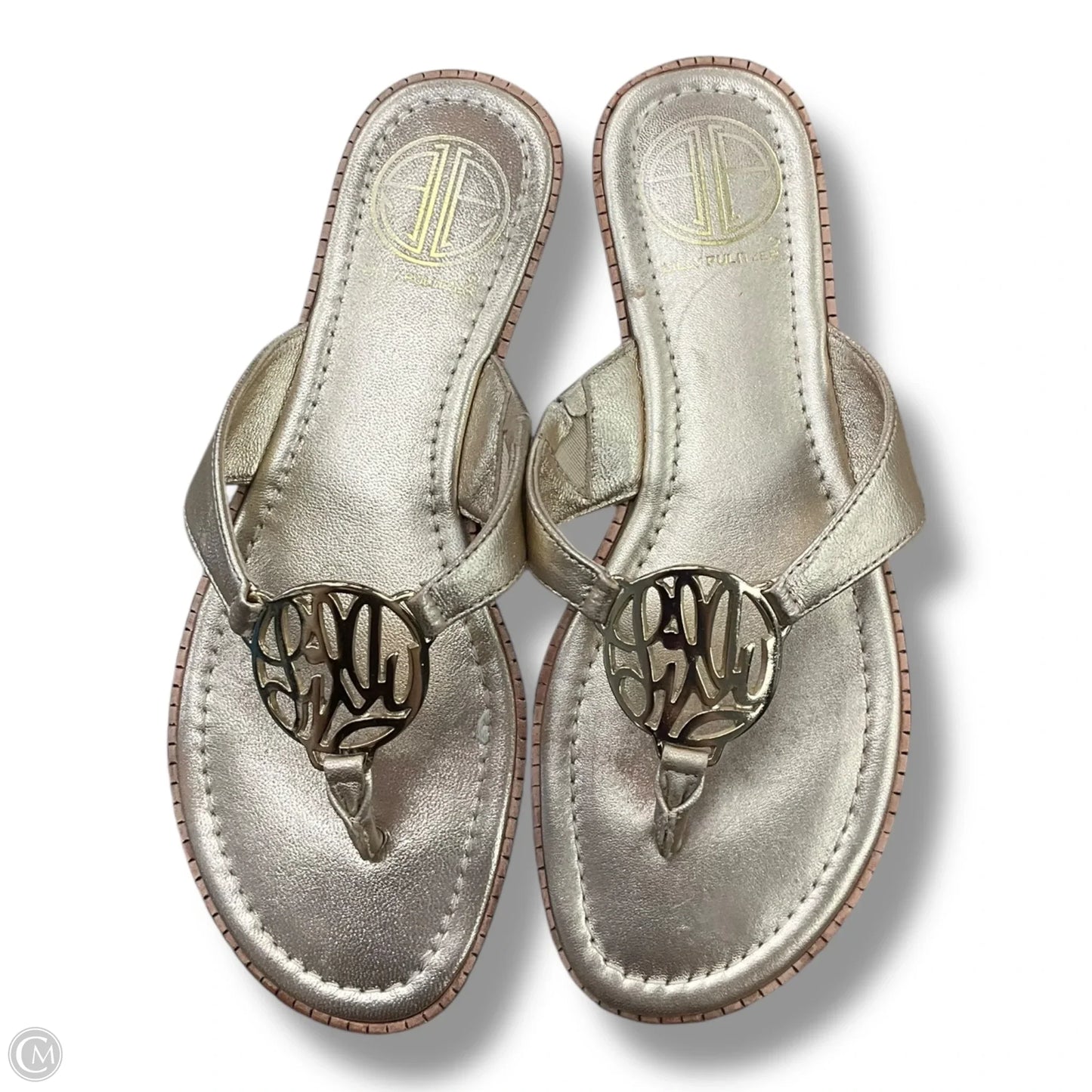 Sandals Designer By Lilly Pulitzer In Gold, Size: 6.5