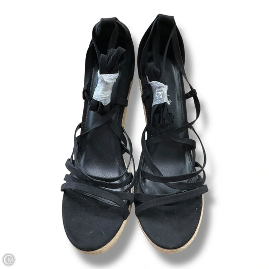 Sandals Heels Wedge By Shoedazzle In Black, Size: 10