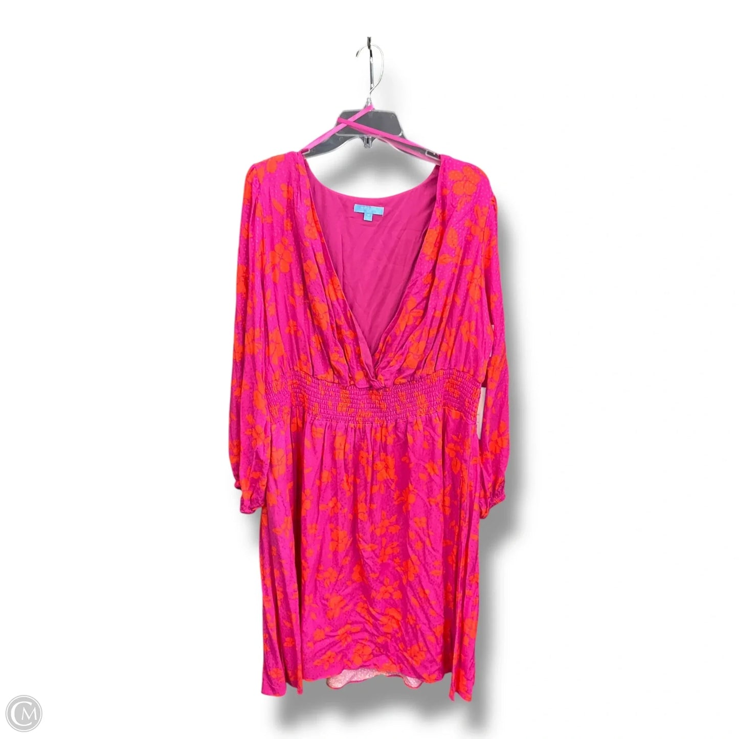 Dress Casual Midi By Draper James In Orange & Pink, Size: 1x