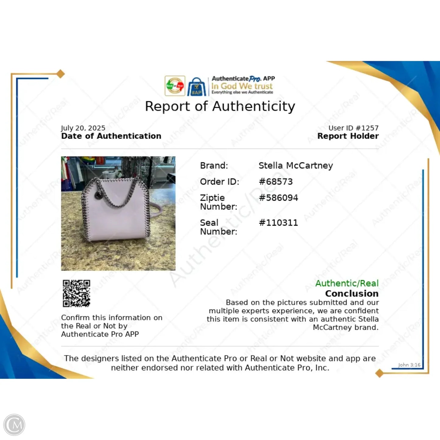 Crossbody Luxury Designer By Stella Mccartney, Size: Small