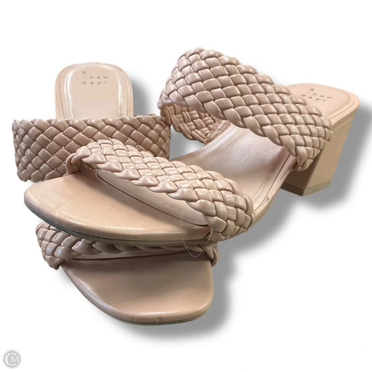 Sandals Heels Block By A New Day In Tan, Size: 9